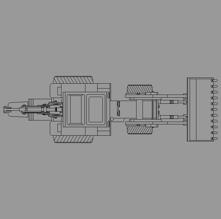 Bloque Autocad Vista de Retroexcavadora en Planta